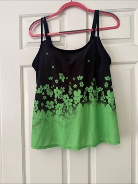 Black & Green Floral Gradient Tankini - Women